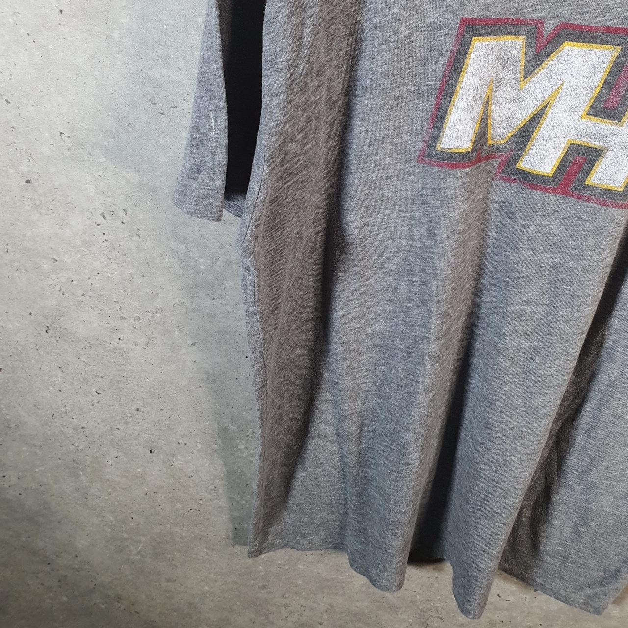 Vintage Adidas Trefoil Miami Heat Retro T Shirt Men’s XL Grey NBA Three Stripes Logo