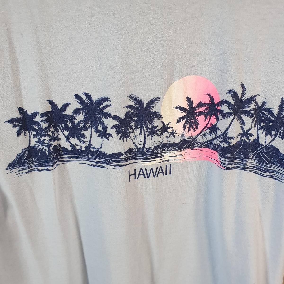 Vintage Sof Tee TeeJays Hawaii Sunset 90s Single Stitch T Shirt Men’s Large Blue C8789