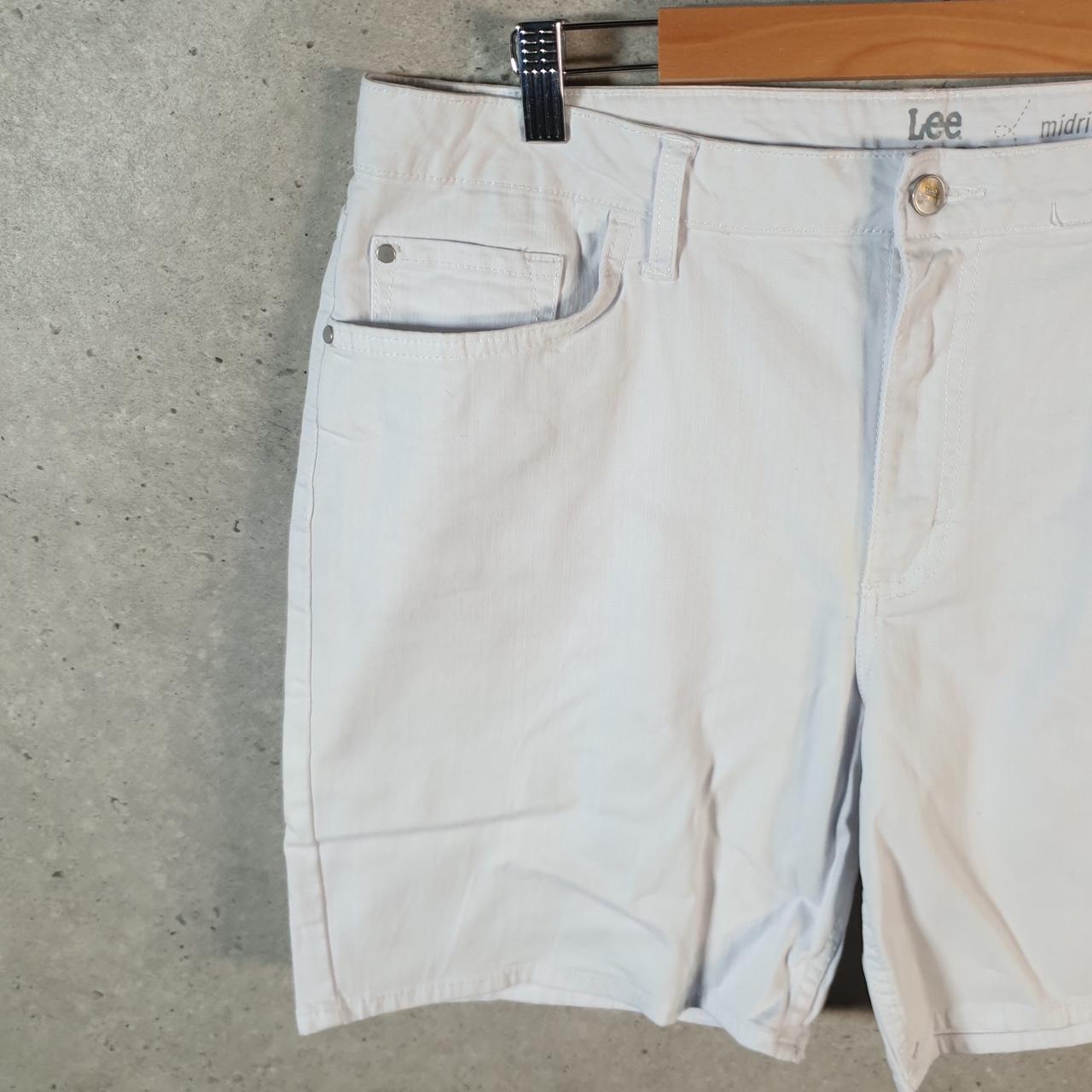 Vintage Lee Baggy Shorts Jorts Cargo Womens W36 White Relaxed Cargo
