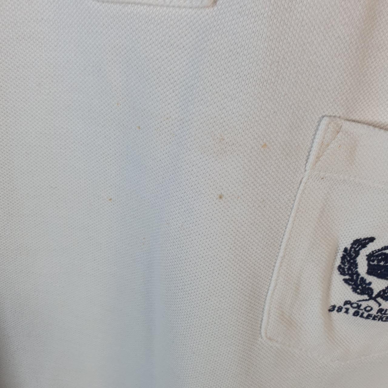 Vintage Ralph Lauren Polo Shirt Men’s Large White Custom Fit Embroidered Pony