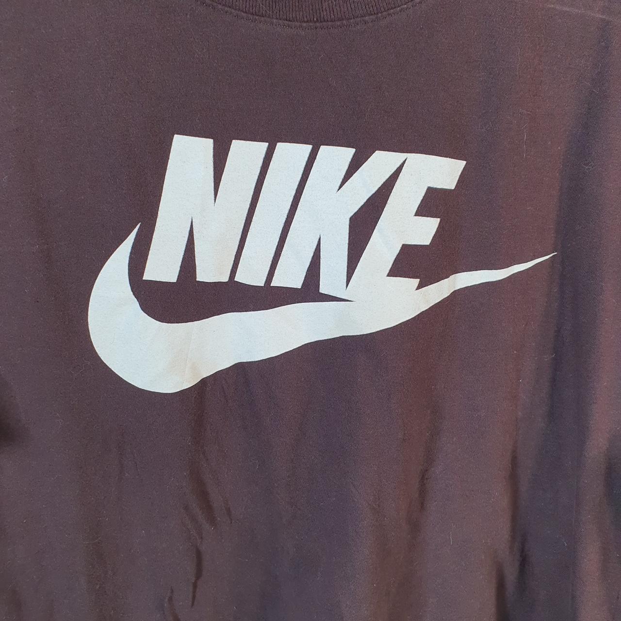 Vintage Nike Club T Shirt Men’s XL Burgundy Red Printed Single Swoosh Logo Athletic Big Fish Vintage