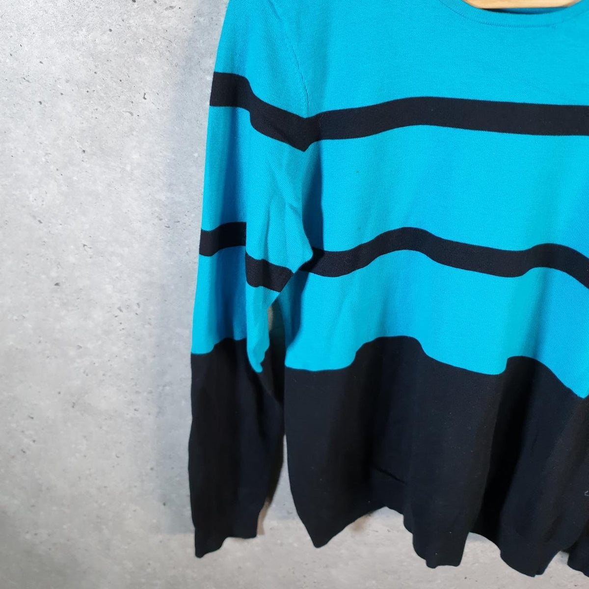 Vintage Ralph Lauren Polo Knit Sweater Womens XL Blue Striped Cotton Pullover