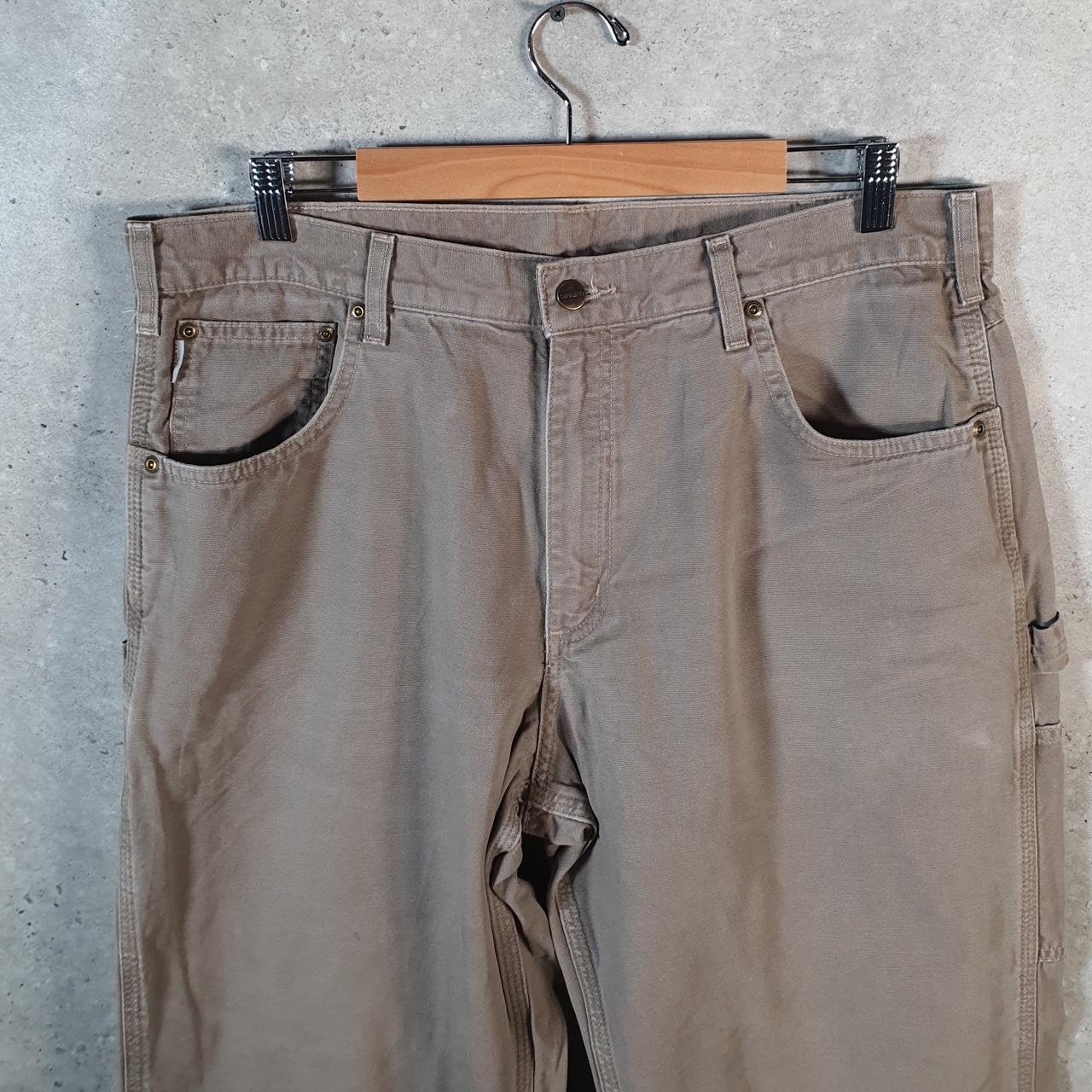 Vintage Carhartt Carpenter Trousers Mens W38 L32 Brown Loose Fit Workwear