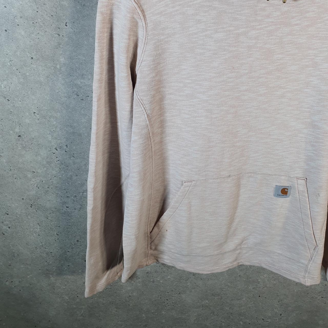 Vintage Carhartt Hoodie Womens Large Pink Pullover Blank Sweatshirt USA Relaxed Fit