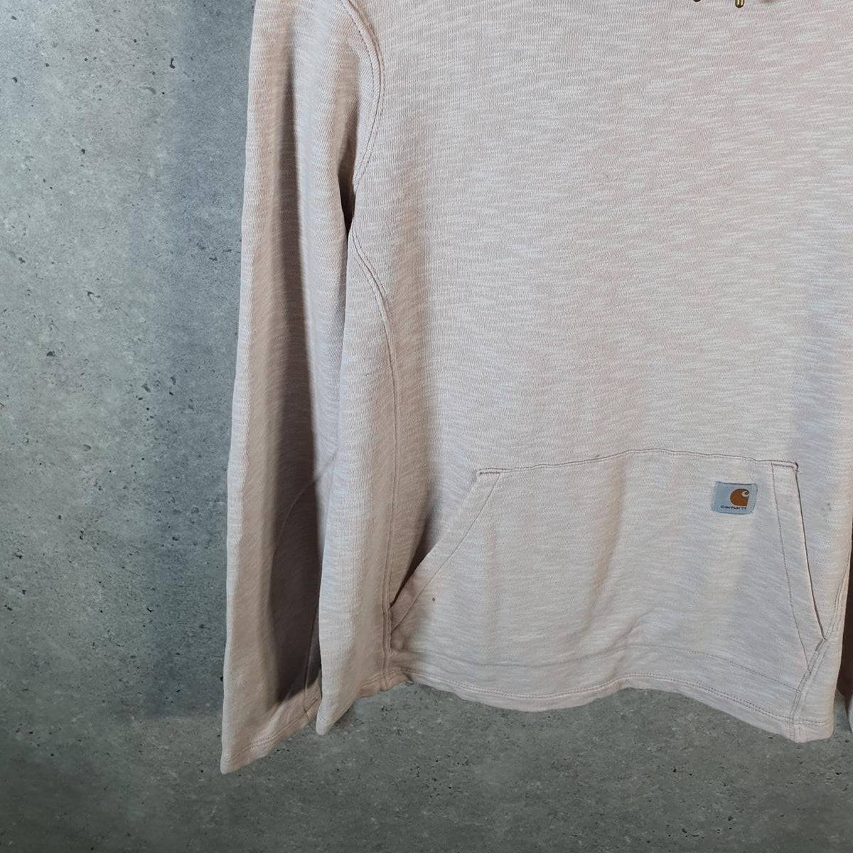 Vintage Carhartt Hoodie Womens Large Pink Pullover Blank Sweatshirt USA Relaxed Fit