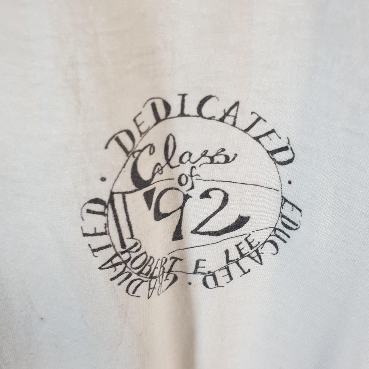 Vintage Screen Stars Class of 1992 Robert E Lee USA Single Stitch T Shirt Men’s XL White