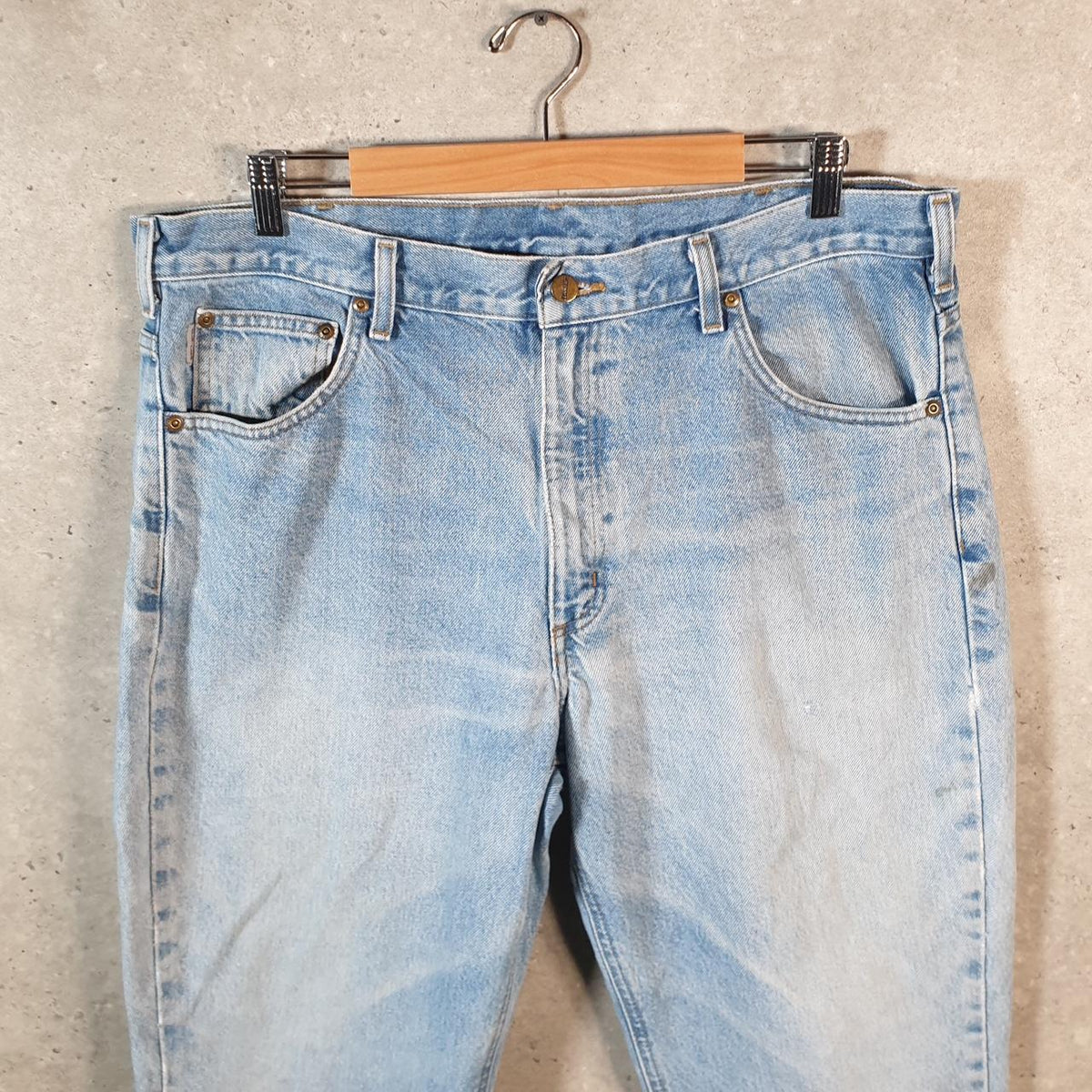 Vintage Carhartt Workwear Carpenter Jeans Mens W38 L30 Blue Denim Traditional Fit USA