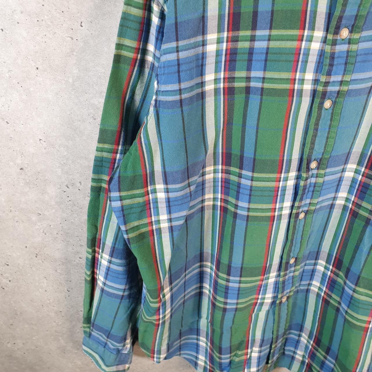 Vintage Ralph Lauren Button Down Shirt Men’s XL Green Checkered Classic Fit Cotton Pony
