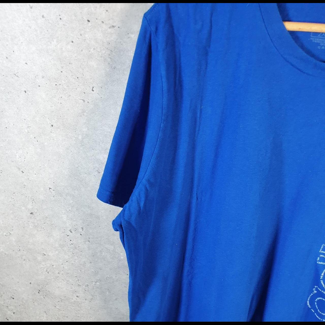 Vintage Adidas Amplifier Spellout T Shirt Men’s 2XL Blue Three Stripes Logo Athletic