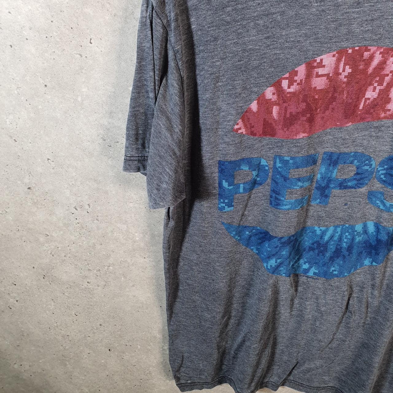 Vintage Pepsi Spellout Graphic T Shirt Men’s Large Grey Casual Athletic
