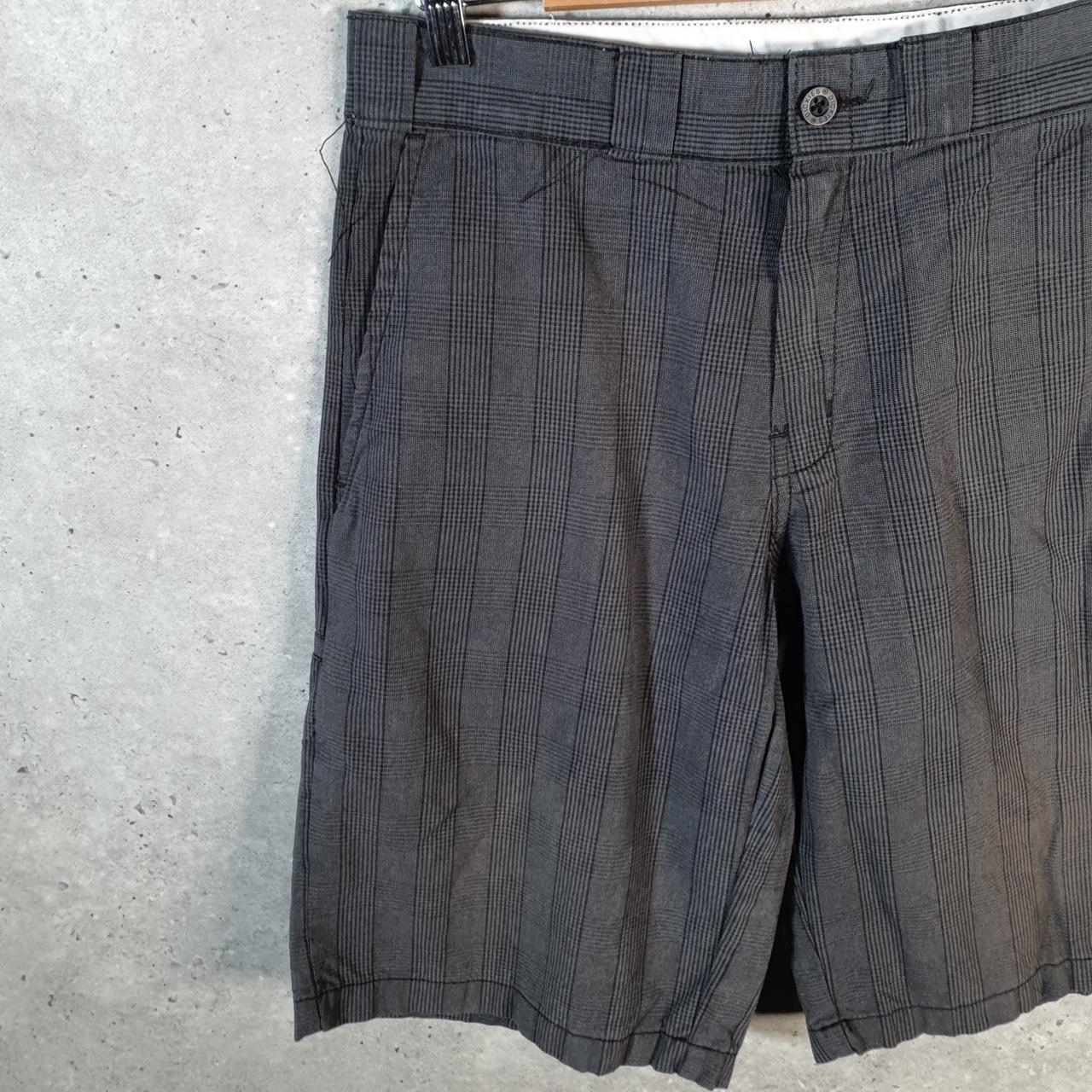 Vintage Dickies Baggy Chino Shorts Jorts Cargo Mens W32 Grey Checkered Regular Fit