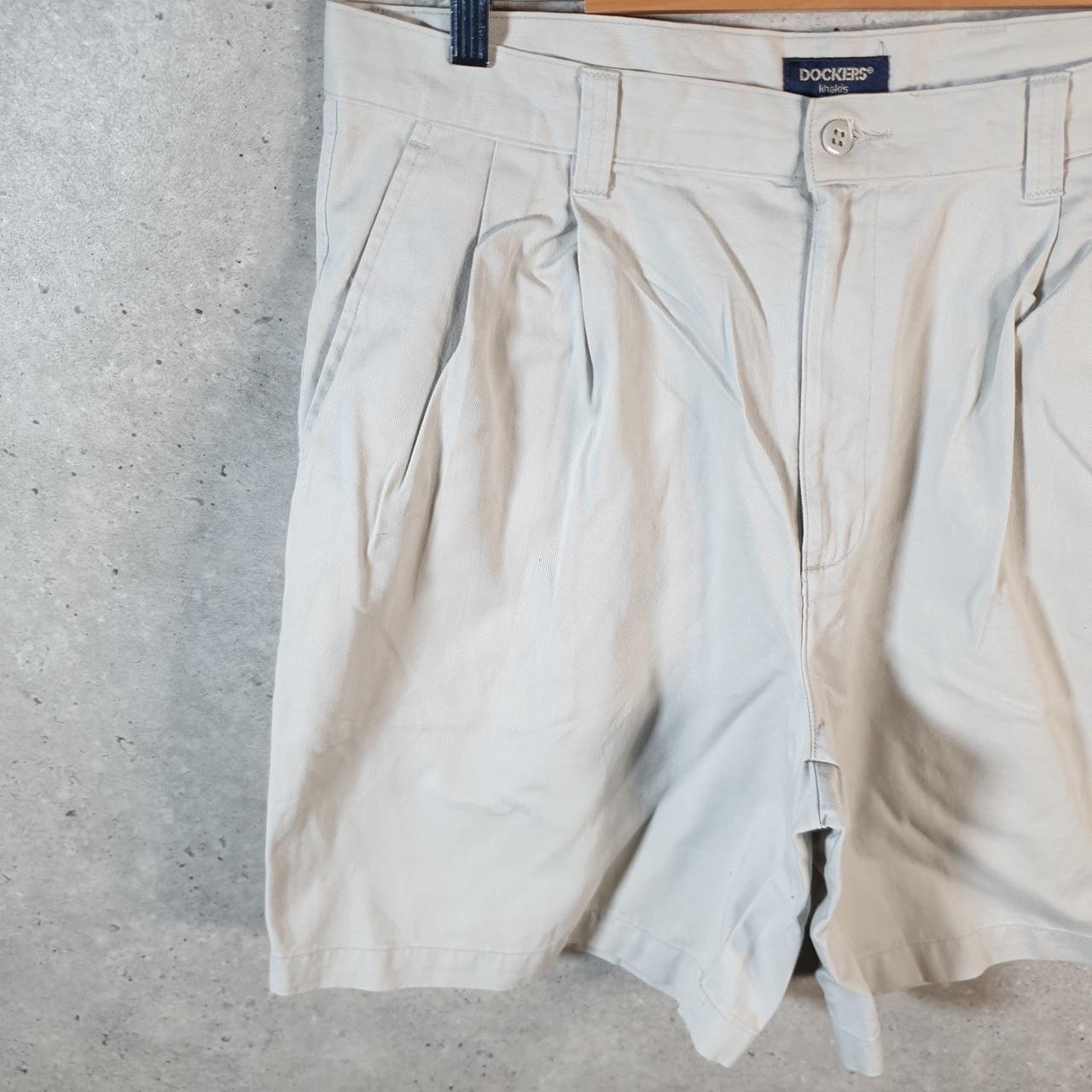 Vintage Dockers Shorts Jorts Cargo Men’s W36 Cream Baggy Cotton