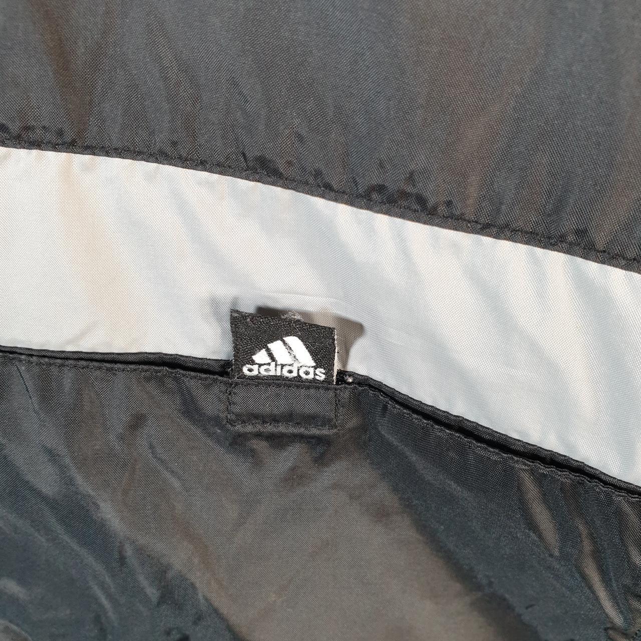 Vintage Adidas 90s Windbreaker Track Jacket Mens XL Black USA Three Stripes Full Zip