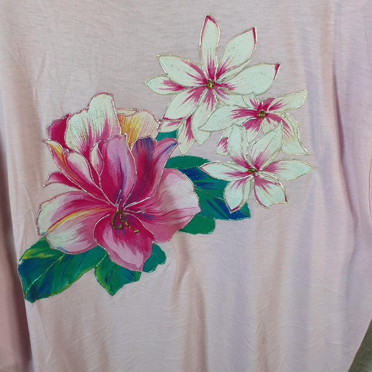 Vintage Alore Flowers Plants 90s Graphic USA Single Stitch T Shirt Men’s XL Pink