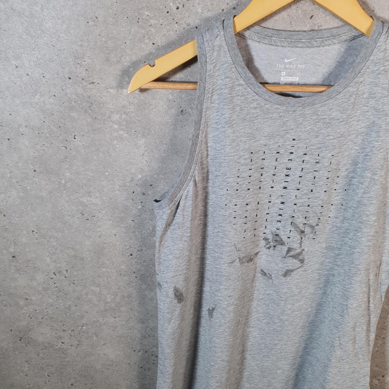 Vintage Nike Dri Fit Spellout Vest Men’s Small Grey Swoosh Athletic