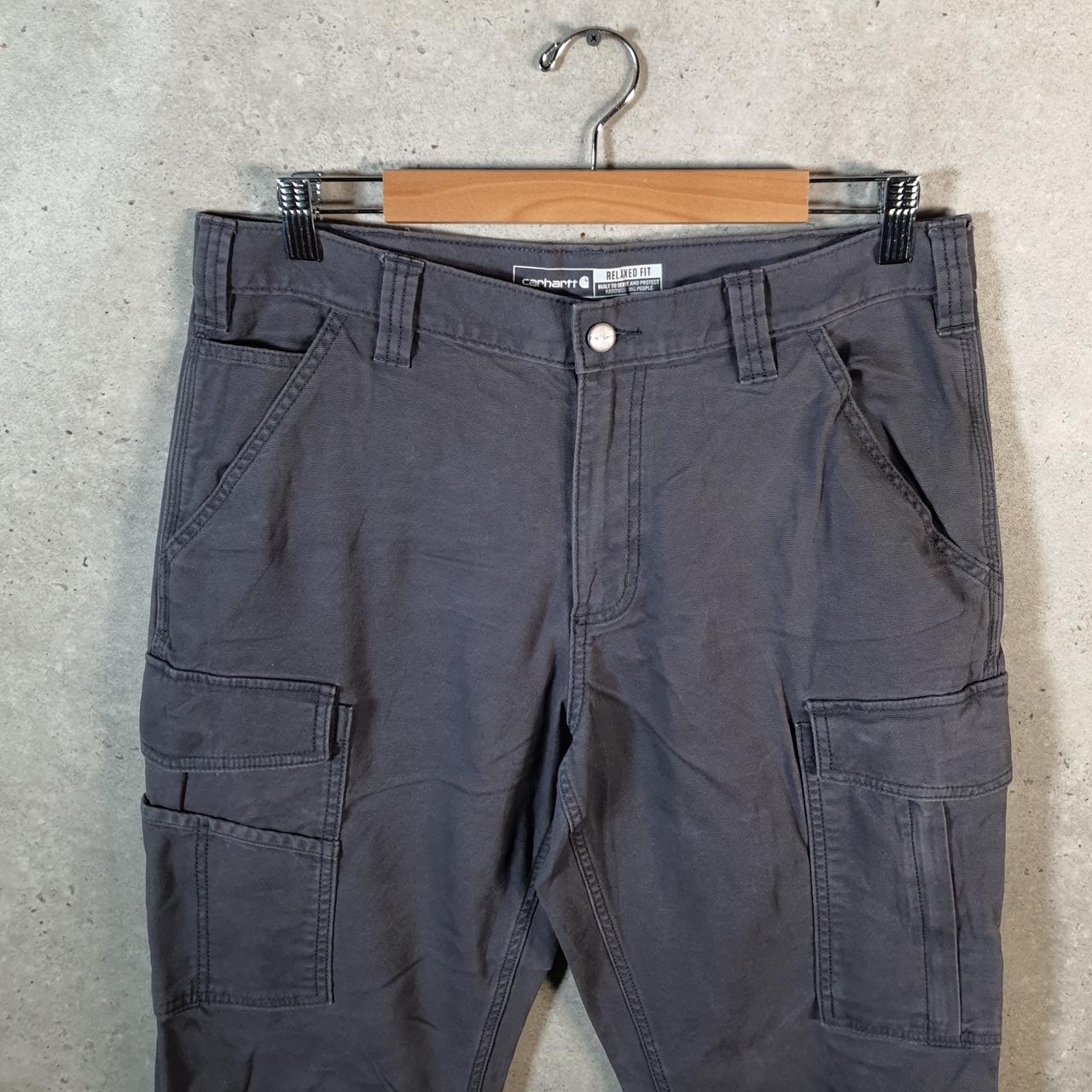 Vintage Carhartt Carpenter Trousers Mens W34 L30 Grey Relaxed Fit Workwear