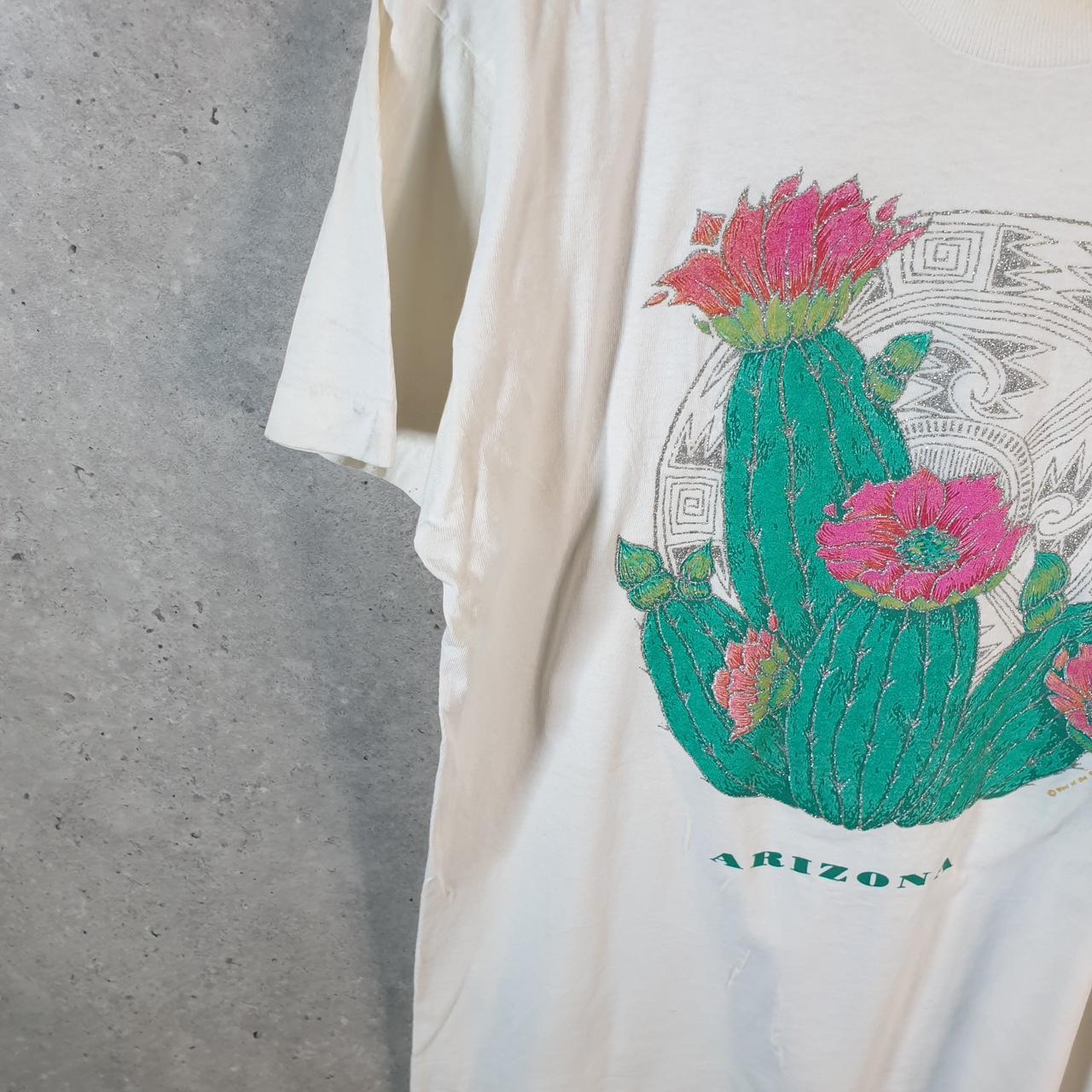 Vintage Fruit of the Loom Arizona Cactus 1992 USA Single Stitch T Shirt Men’s Large White