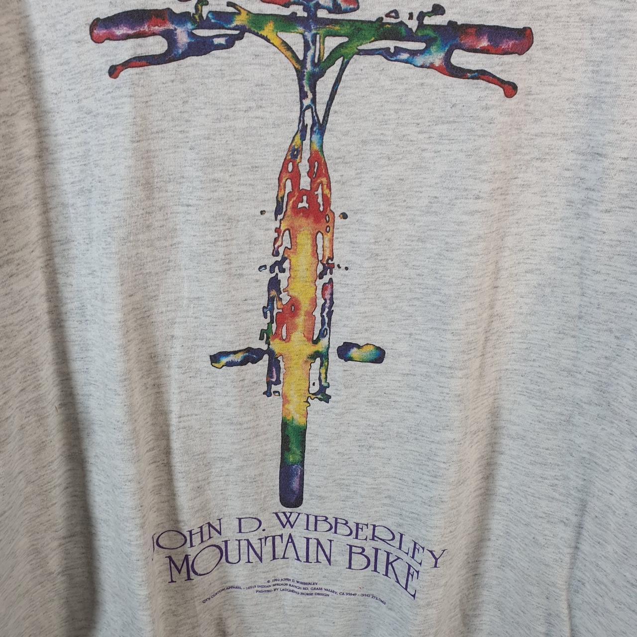 Vintage 1992 John D Wibberley Mountain Bike USA Single Stitch T Shirt Men’s Large Grey C7978