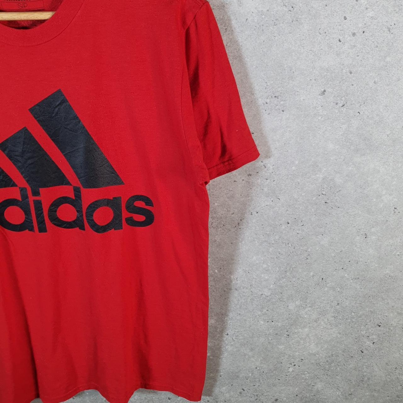 Vintage Adidas Go To Performance T Shirt Men’s Small Red Three Stripes Logo Athletic