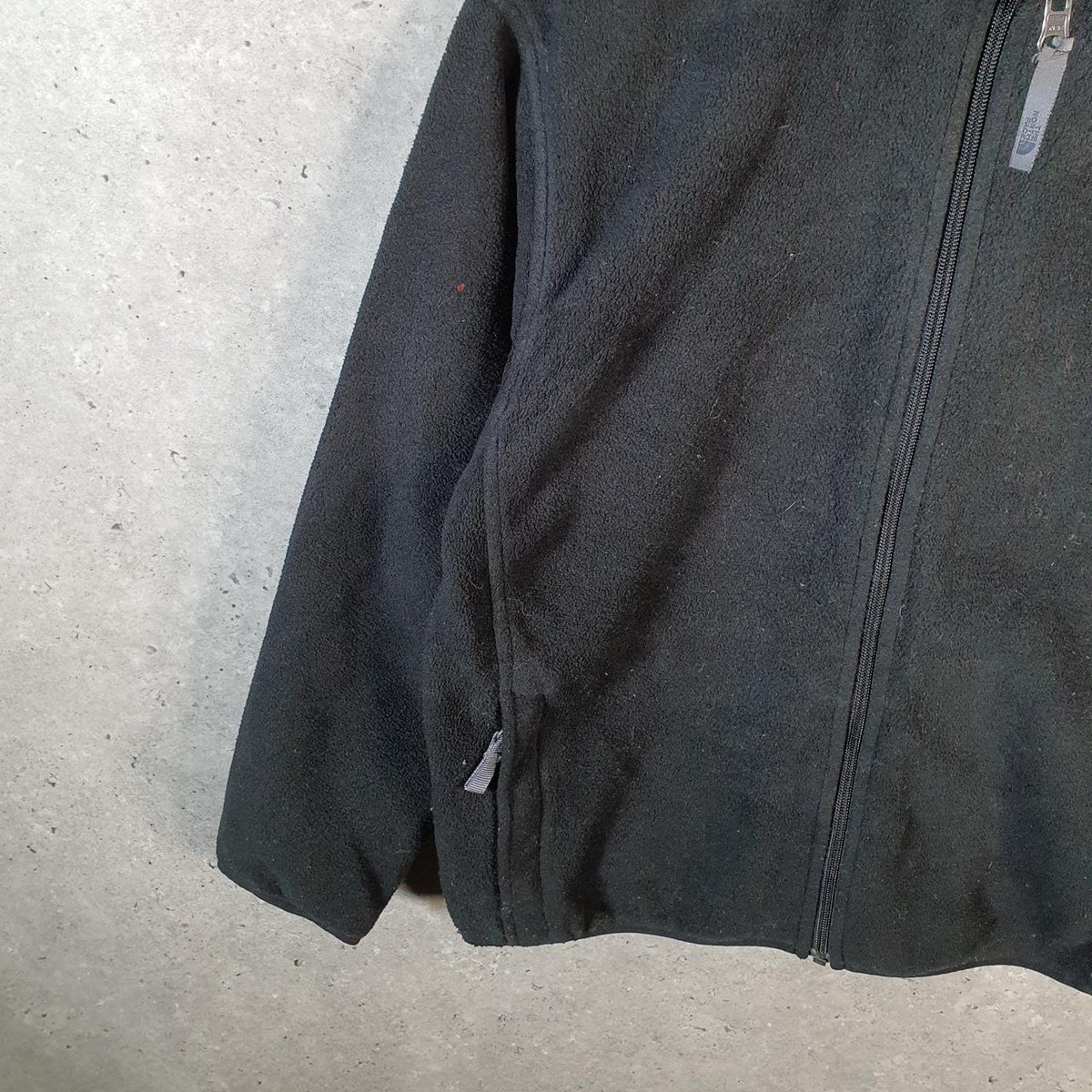 Vintage The North Face TNF Teddy Fleece Sweatshirt  Girls Large Black Full Zip Logo
