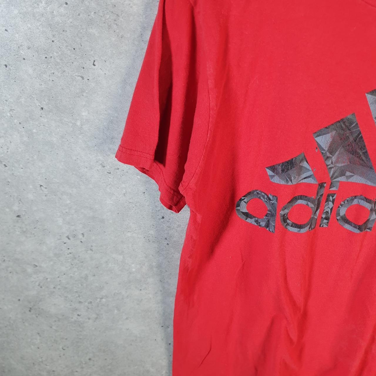 Vintage Adidas Go To Tee T Shirt Mens Medium Red Three Stripes Logo Athletic