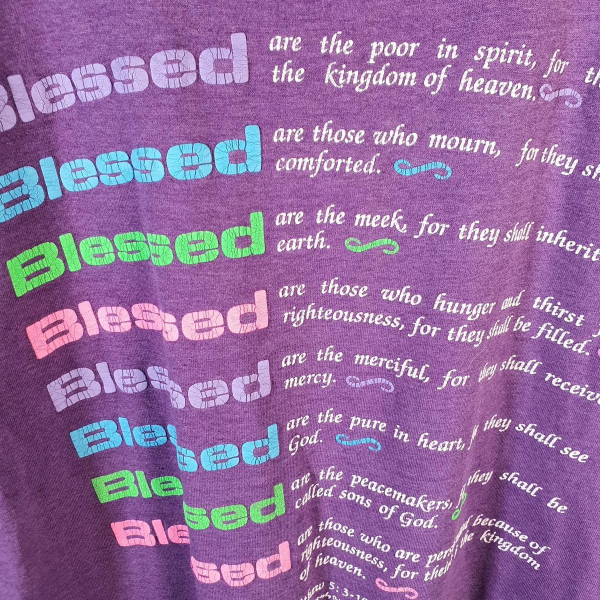 Vintage Screen Stars Best Blessed USA Single Stitch T Shirt Men’s Medium Purple Big Fish Vintage