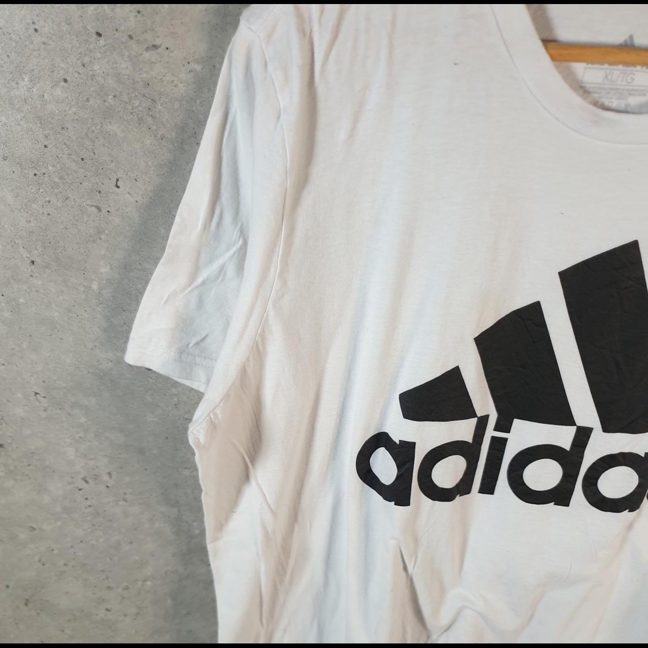Vintage Adidas Amplifier Tee T Shirt Mens XL White Three Stripes Logo Athletic