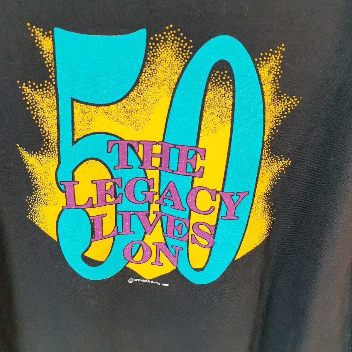 Vintage AI 50 Legacy Lives On Graphic 90s Single Stitch T Shirt Men’s Large Black