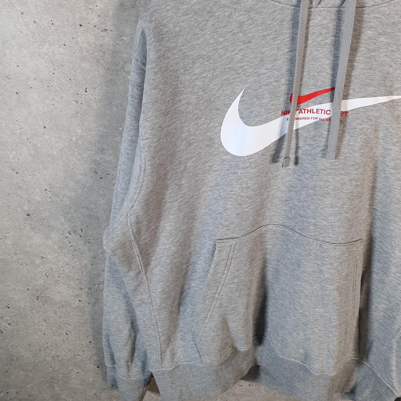 Vintage Nike Athletic Department Hoodie Men’s Medium Grey Swoosh Y2K Pullover Logo