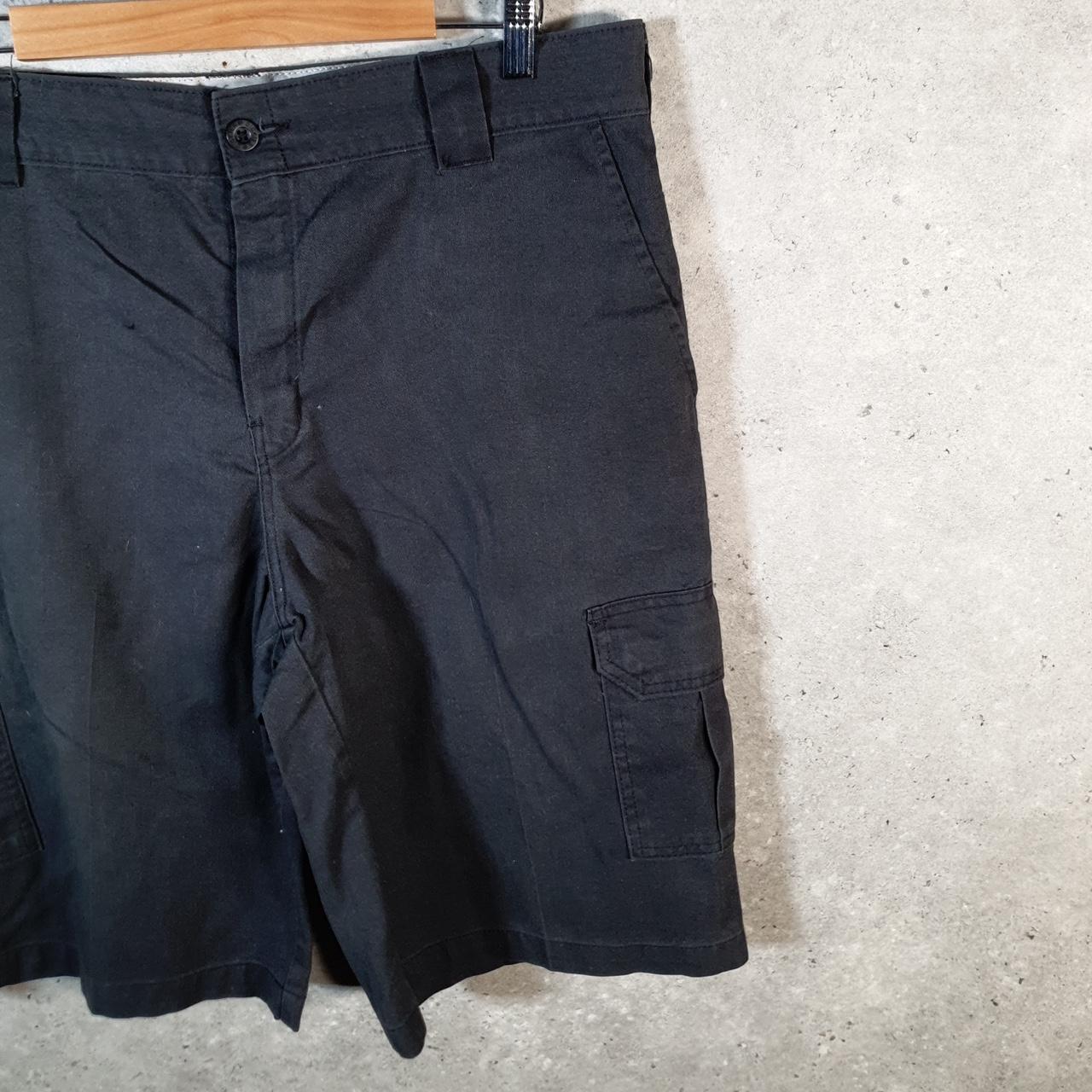 Vintage Dickies Baggy Chino Shorts Jorts Cargo Mens W36 Black Relaxed Fit