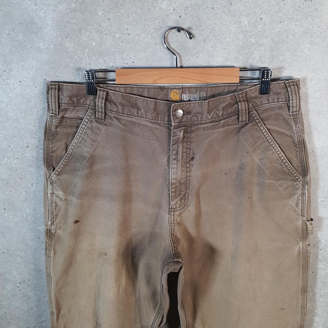 Vintage Carhartt Carpenter Trousers Mens W38 L32 Brown Relaxed Fit Workwear