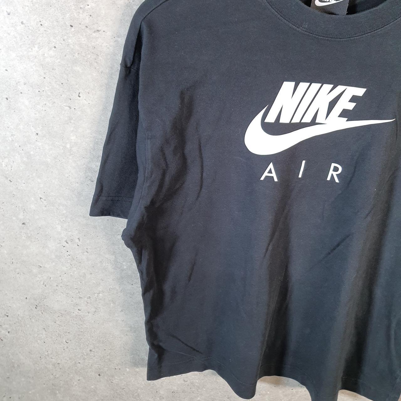 Vintage Nike air Spellout T Shirt Men’s Medium Black Logo Swoosh Athletic