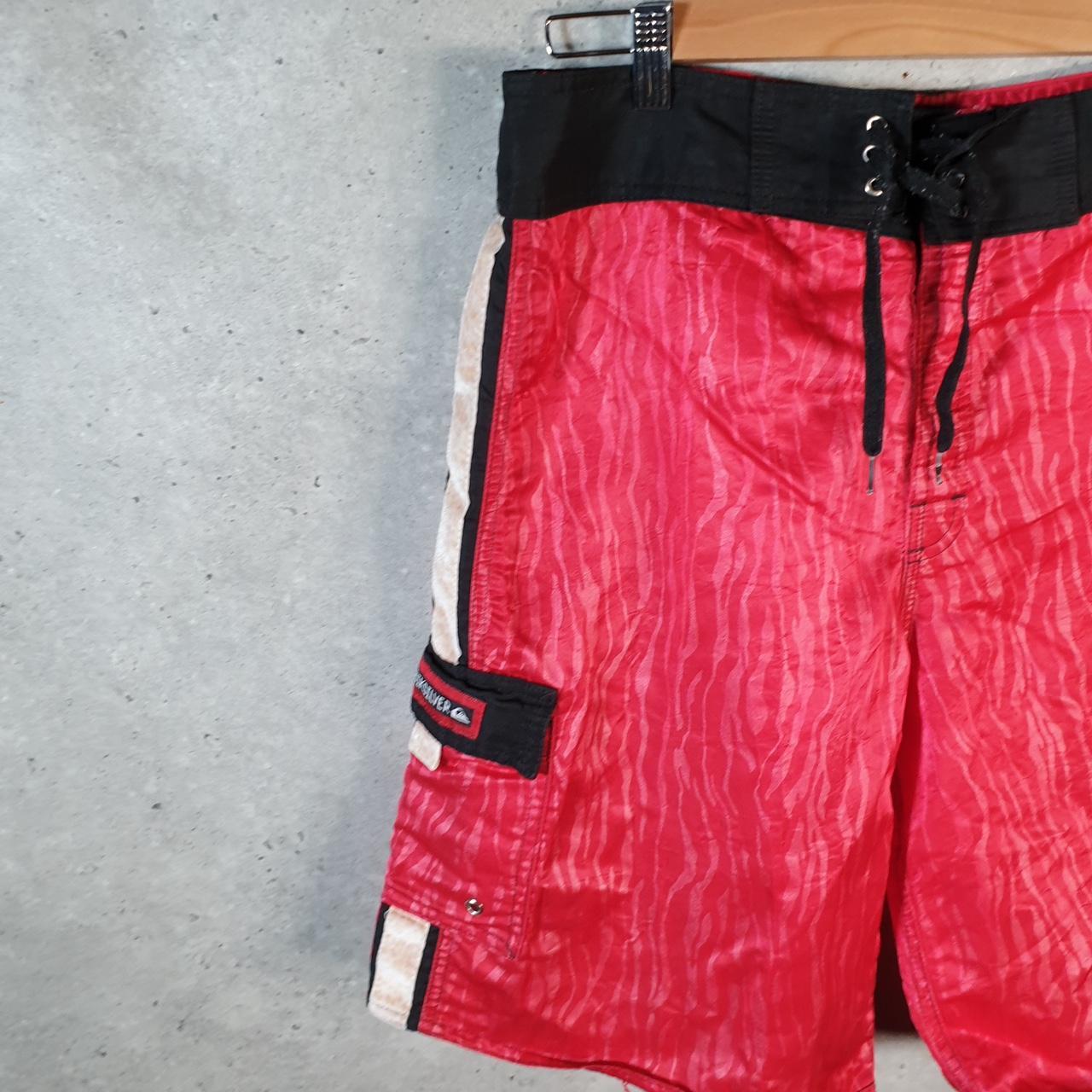 Vintage Quiksilver 90s USA Chino Shorts Jorts Cargo Men’s W32 Red Baggy