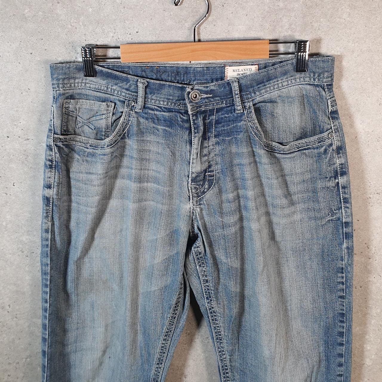 Vintage Axel Baggy Y2K Hip Hop Jeans Mens W33 L32 Blue Embroidered Denim Big Fish Vintage