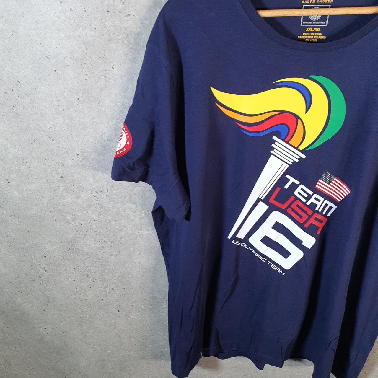 Vintage Ralph Lauren Polo USA 2016 Olympics T Shirt Men’s 2XL Blue Classic Fit Pony