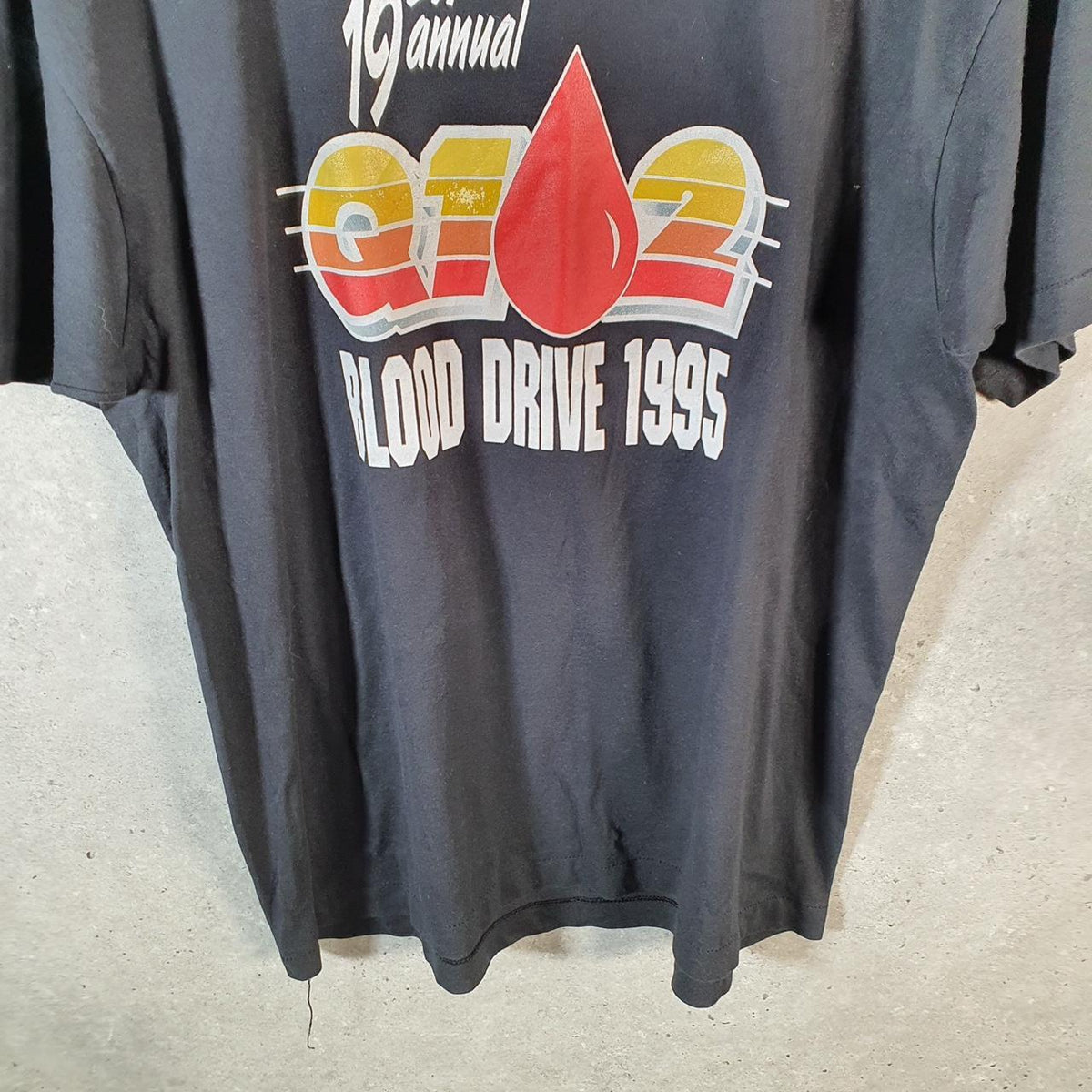 Vintage Screen Stars Best 1995 Blood Drive USA Single Stitch T Shirt Men’s XL Black Big Fish Vintage