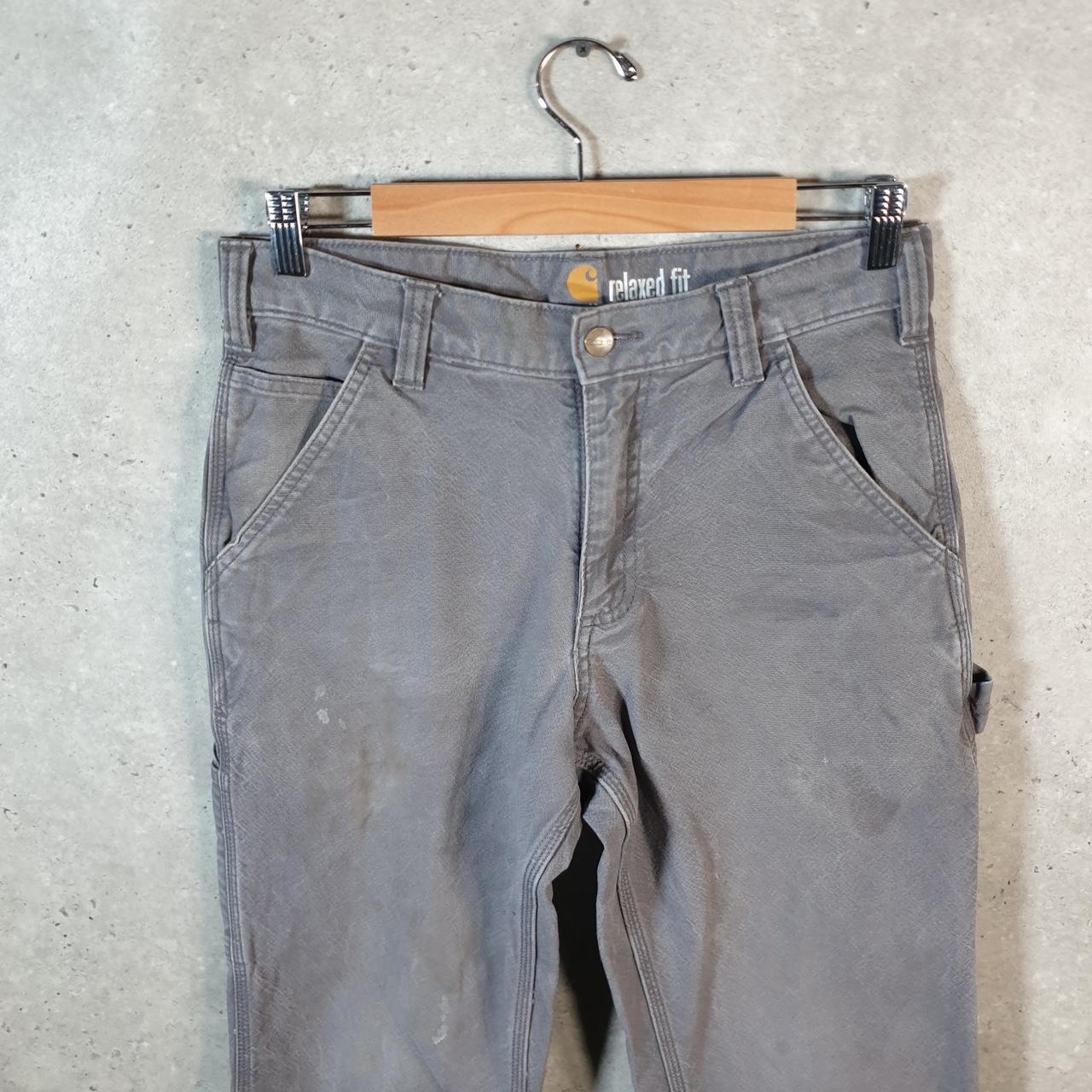 Vintage Carhartt Carpenter Trousers Mens W30 L32 Grey Relaxed Fit Workwear Thrashed