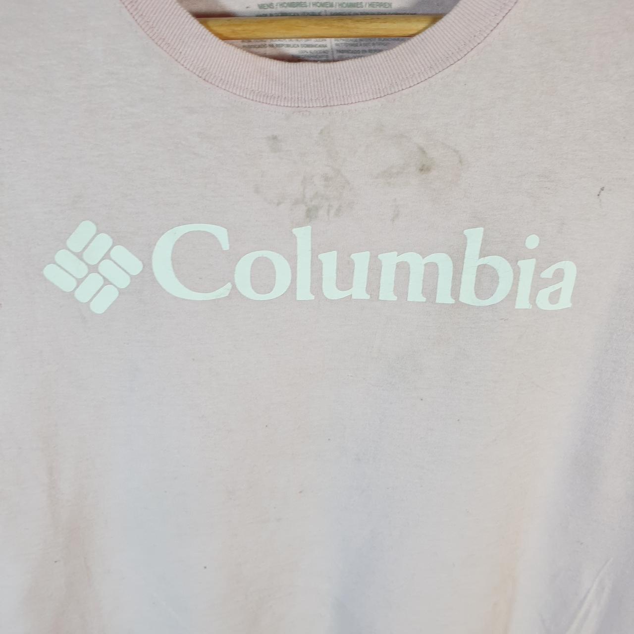 Vintage Columbia Spellout T Shirt Shirt Men’s Large Pink Logo Athletic
