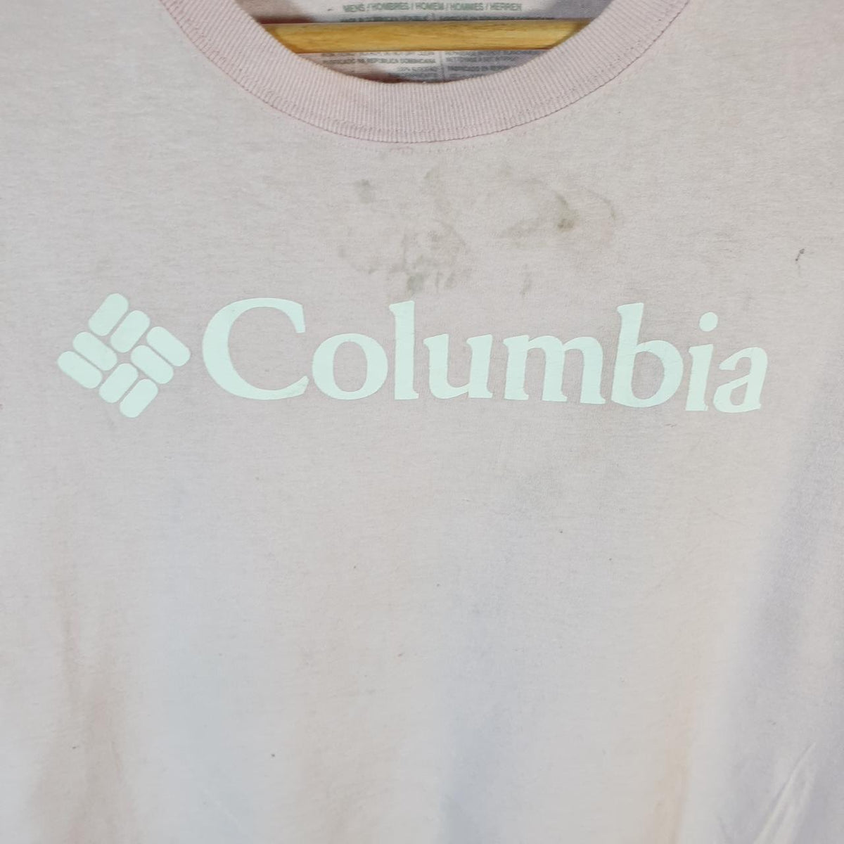 Vintage Columbia Spellout T Shirt Shirt Men’s Large Pink Logo Athletic