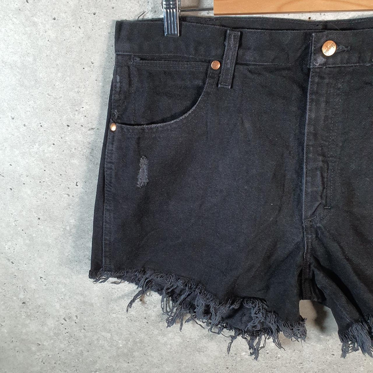 Vintage Wrangler Cut Short Baggy Shorts Jorts Cargo Womens W32 Grey Relaxed Denim A4526