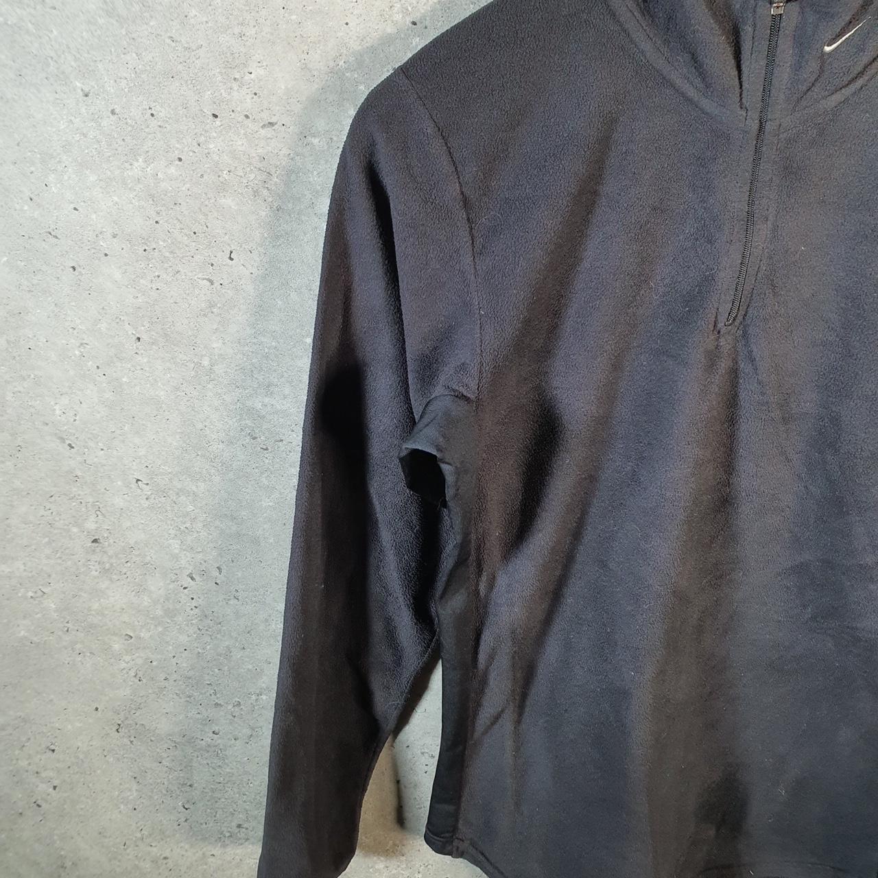 Vintage Nike Fleece Sweatshirt Womens Medium Black Y2K 1/4 Zip Pullover