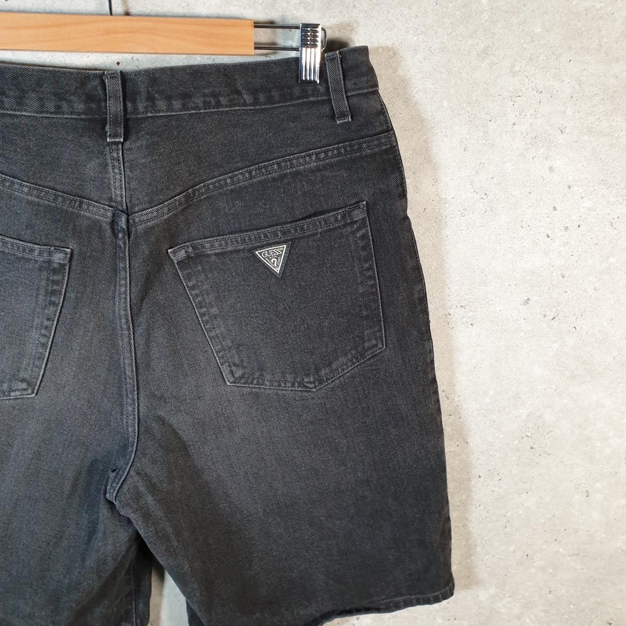 Vintage Guess Denim Shorts Jorts Cargo Men’s W34 Black Baggy Cotton