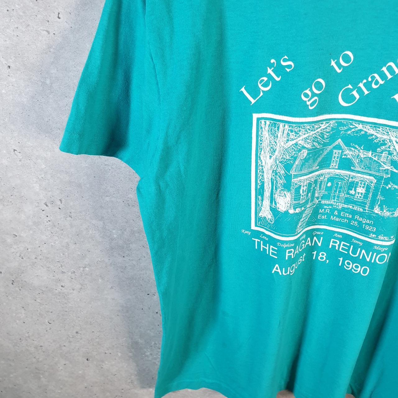 Vintage Screen Stars Ragan Reunion 1990 USA Single Stitch T Shirt Men’s XL Blue