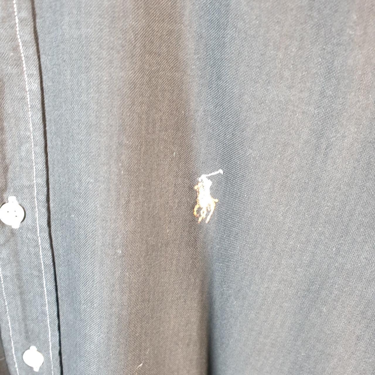 Vintage Ralph Lauren Button Down Shirt Men’s Large Black Custom Fit Cotton Pony