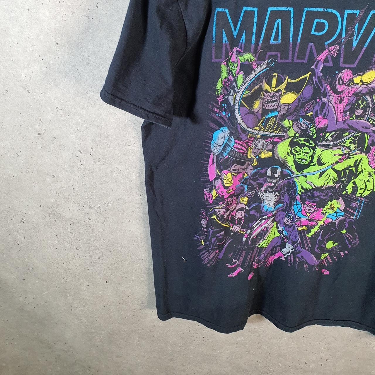 Vintage Marvel Avengers Assemble T Shirt Men’s Large Black Spellout Graphic