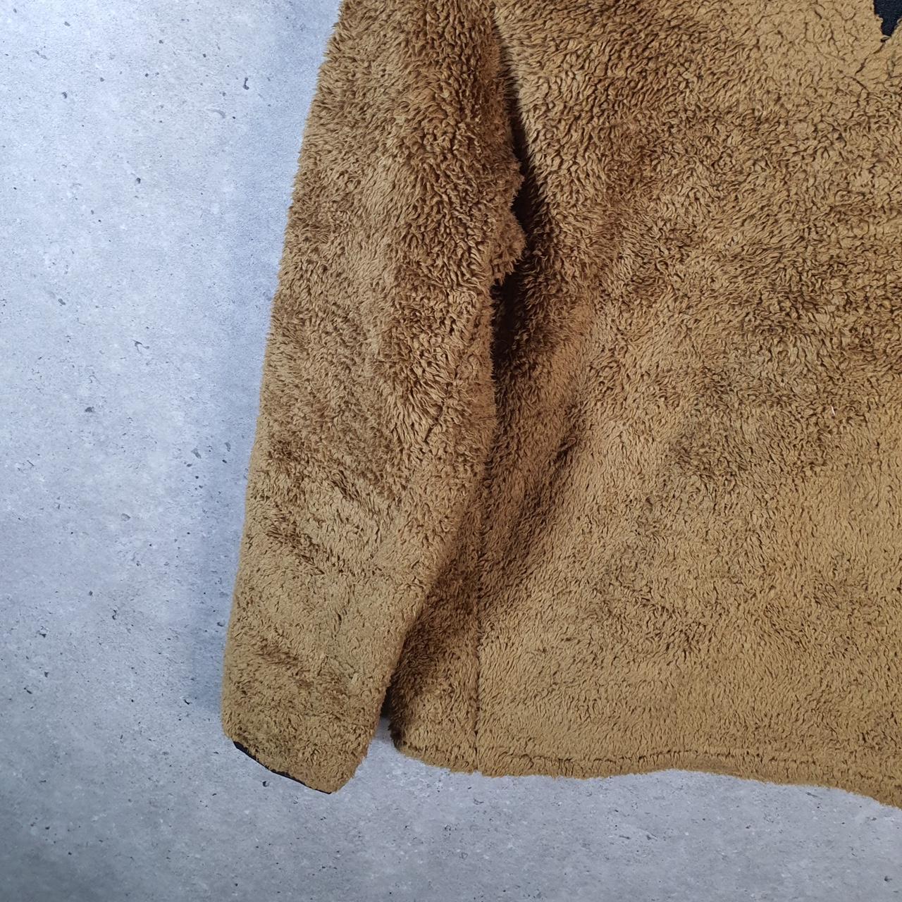 Vintage The North Face TNF Teddy Fleece Sweatshirt Youth Large Brown Logo Winter