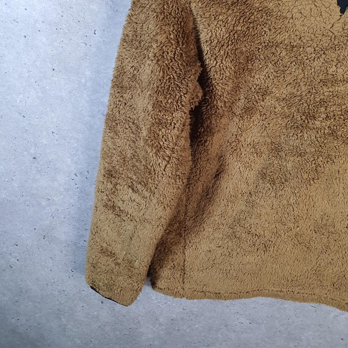 Vintage The North Face TNF Teddy Fleece Sweatshirt Youth Large Brown Logo Winter