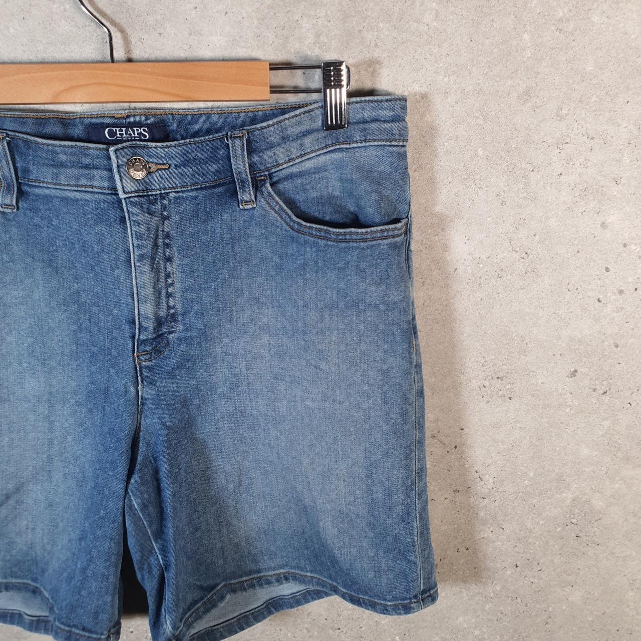Vintage Chaps Ralph Lauren Baggy Shorts Jorts Cargo Womens W34 Blue Denim Relaxed Cargo