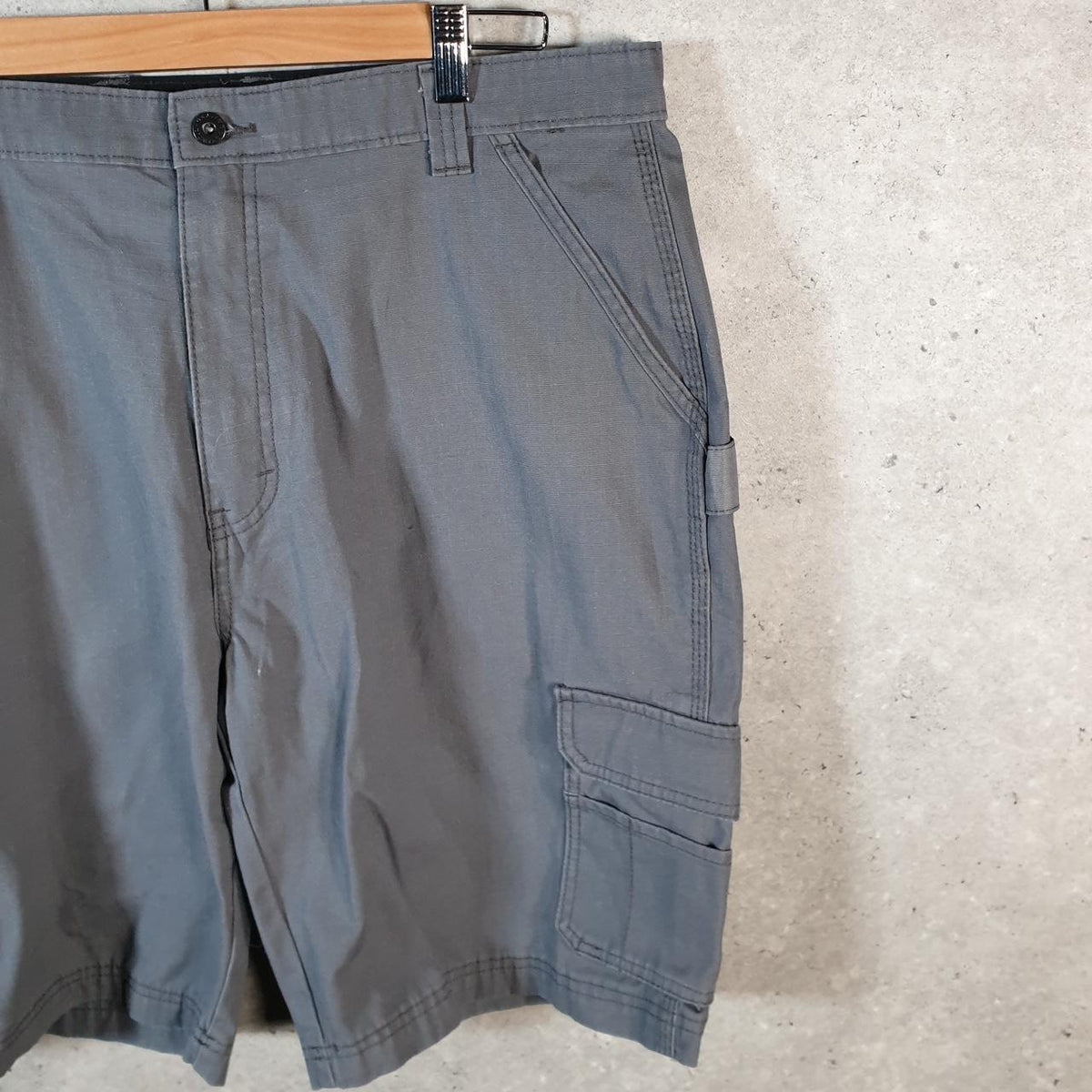 Vintage Dickies Baggy Chino Shorts Jorts Cargo Mens W38 Grey Relaxed Fit
