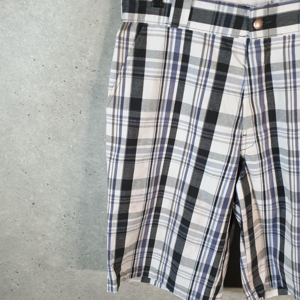 Vintage Dickies Baggy Chino Shorts Jorts Cargo Mens W34 Grey Checkered Regular Fit